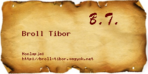 Broll Tibor névjegykártya